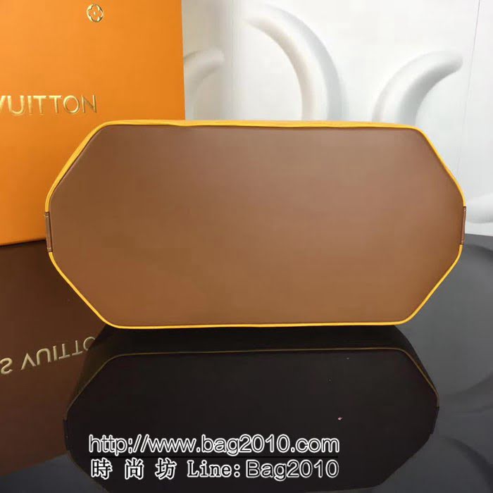 路易威登LV頂級原單M55188 檸檬黃 2019早春新款水波紋牛皮水桶包Noé系列 YDH1522